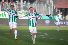18. Spieltag: Preußen Münster - Fürth. Joshua Mees jubelt nach seinem 1:0..