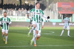 18. Spieltag: Preußen Münster - Fürth. Joshua Mees jubelt nach seinem 1:0..