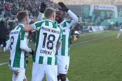 18. Spieltag: Preußen Münster - Fürth. Jubel nach dem Treffer zum 2:1.
