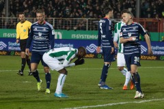 21. Spieltag: SCP - HSV. Eine der wenigen klaren Szenen des SCP in der 2. Hälfte. Der Ball landete bei Kinsombi, der aber das Tor verfehlt.