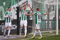 23. Spieltag: Preußen Münster - SSV Jahn Regensburg 2:0. Jubel nach dem Tor durch Holmbert Fridjonsson.