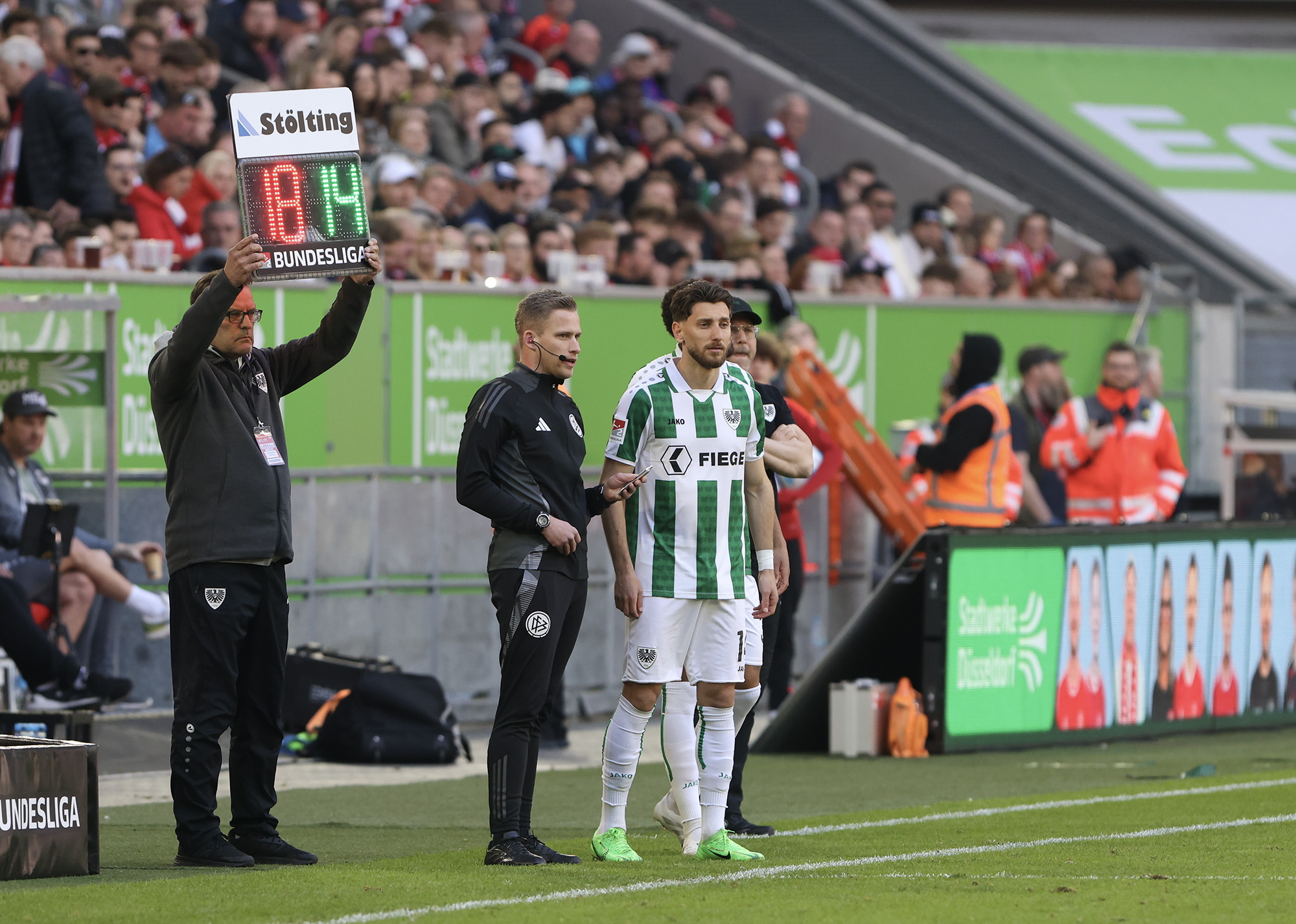 Fortuna Düsseldorf gegen Preußen Münster: Charalambos Makridis kommt ins Spiel.
05..04.2024
Foto: S. Sanders