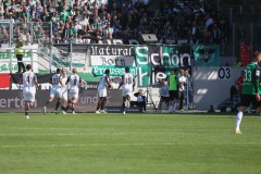 Preußen Münster - TSV Havelse 2:1. Havelse jubelt nach dem 1:1.