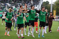 Preußen Münster - TSV Havelse 2:1. Die Mannschaft vor der Fiffi-Gerritzen-Kurve.