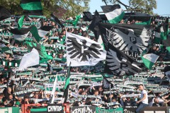 Fans in der Ostkurve beim Spiel gegen Hertha.