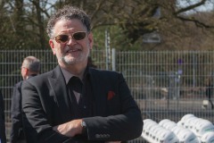 Offizieller Anpfiff zum Umbau des Preußenstadions am 28. März 2025.  Architekt Guido Pfaffhausen.
