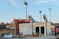 Die Westtribüne am 2. April 2025.