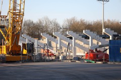 Die Westtribüne am 27. März 2025. 