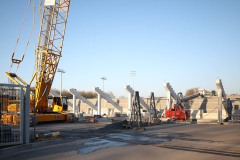 Die Westtribüne am 27. März 2025.