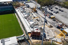 6. April: Die Westtribüne von oben.