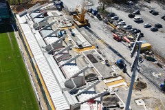 6. April: Die Westtribüne von oben.