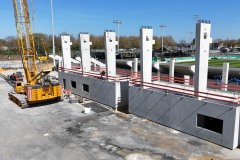 Westtribüne am 12. April 2025.