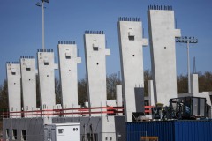 Westtribüne am 12. April 2025.