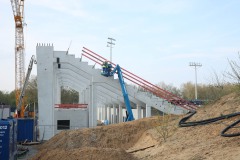 Westtribüne am 14. April 2025.