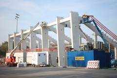 Westtribüne am 14. April 2025.