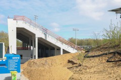 Westtribüne im Preußenstadion am 19. April 2025.