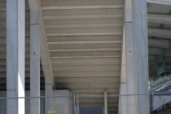 Westtribüne im Preußenstadion am 19. April 2025.