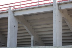 Westtribüne im Preußenstadion am 19. April 2025.