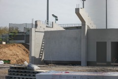 Westtribüne im Preußenstadion am 19. April 2025.
