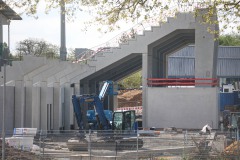 Westtribüne im Preußenstadion am 19. April 2025.