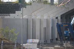 Westtribüne im Preußenstadion am 19. April 2025.