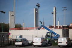 Bautagebuch Stadion: Die Westtribüne am 28. April 2025.