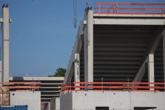 Bautagebuch Stadion: Die Westtribüne am 28. April 2025.