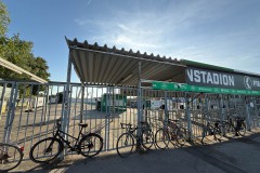 Der Haupteingang des Preußenstadions.