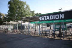 Der Haupteingang des Preußenstadions.