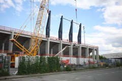 Die Westtribüne am 19. Mai 2025.
