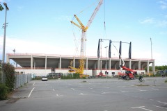 Die Westtribüne am 19. Mai 2025.
