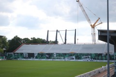 Die Westtribüne am 19. Mai 2025.