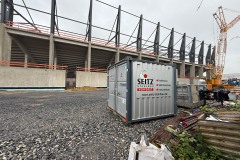 Die Westtribüne am 25. Mai 2025.