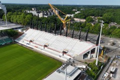 Die Westtribüne am 1. Juni 2025