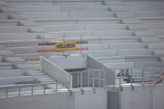 Das LVM-Preußenstadion am 3. Juli 2025. Weitere Geländer wurden installiert.