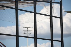 Das LVM-Preußenstadion am 3. Juli 2025. Die Stützen für die Seitenwand der Westtribüne.