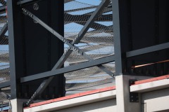 Das LVM-Preußenstadion am 3. Juli 2025. Hier werden Bauteile verspannt.