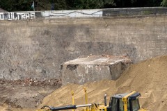 Unterhalb der alten Ostkurve lag diese Garage, die vom benachbarten Tennisclub als Materiallager genutzt wurde.