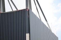 Das Preußenstadion mit der neuen Westtribüne. 