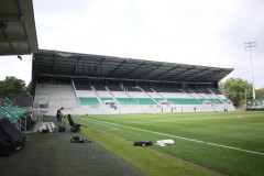 Das Preußenstadion mit der neuen Westtribüne. 