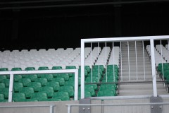 Das Preußenstadion mit der neuen Westtribüne. 