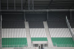 Das Preußenstadion mit der neuen Westtribüne.