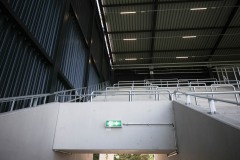 Die West am Tag vor dem ersten Einsatz im Spiel  gegen Paderborn. Der Stehplatz- Gästeblock ,