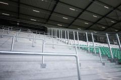 Die West am Tag vor dem ersten Einsatz im Spiel  gegen Paderborn. Der Stehplatz- Gästeblock ,
