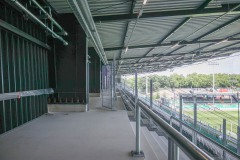 Die West am Tag vor dem ersten Einsatz im Spiel  gegen Paderborn. Blick aus dem Gäste-Steher heraus...