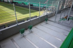 Die West am Tag vor dem ersten Einsatz im Spiel  gegen Paderborn. Die Rolliplätze.