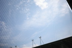 Die West am Tag vor dem ersten Einsatz im Spiel  gegen Paderborn. Das Auffangnetz.