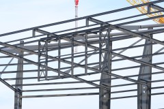 Das LVM-Preußenstadion Mitte Januar 2026. Die Vorbereitung für die künftige zweite Videoleinwand.