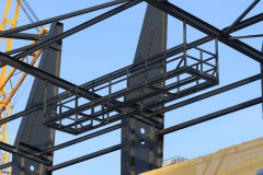 Das LVM-Preußenstadion Mitte Januar 2026. Die Technikbühne im Osten.