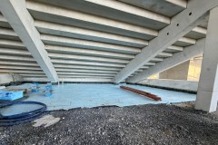 Das LVM-Preußenstadion Mitte Januar 2026. Dämmmaterial über den unterirdischen WC-Anlagen im Osten. Hier ist später Bewegungsfläche für Fans,.